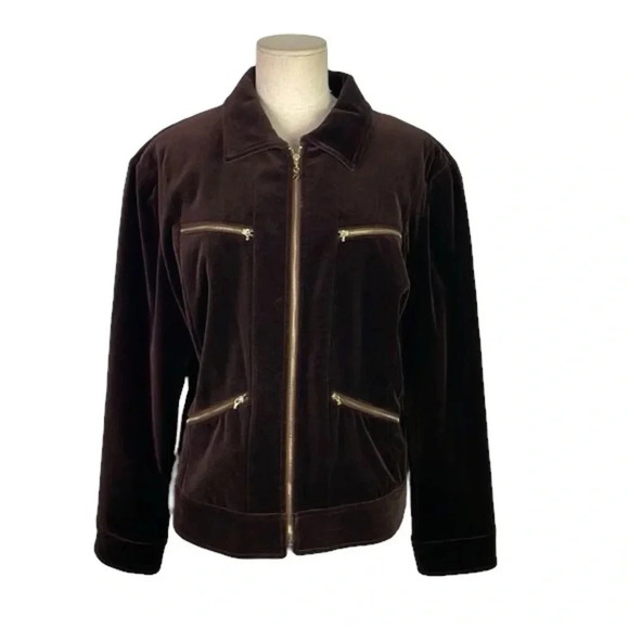 St John Medium Brown Velvet Jacket Blazer - Picture 1 of 9